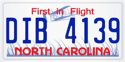 NC license plate DIB4139