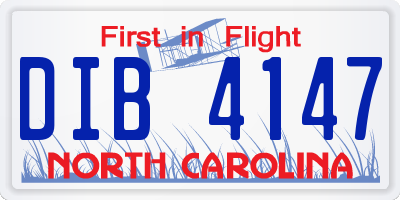 NC license plate DIB4147