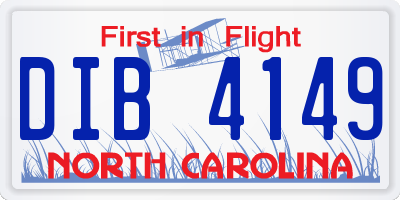NC license plate DIB4149