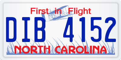 NC license plate DIB4152