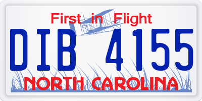 NC license plate DIB4155