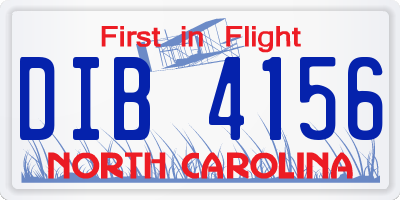 NC license plate DIB4156