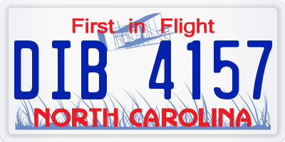 NC license plate DIB4157
