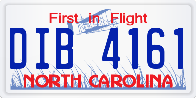 NC license plate DIB4161