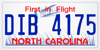 NC license plate DIB4175