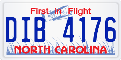 NC license plate DIB4176
