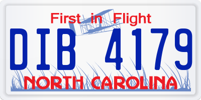 NC license plate DIB4179