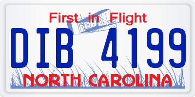 NC license plate DIB4199