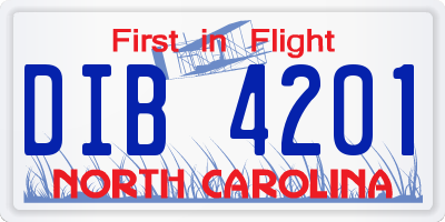 NC license plate DIB4201