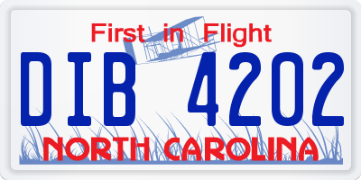 NC license plate DIB4202