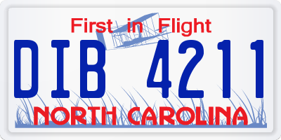 NC license plate DIB4211