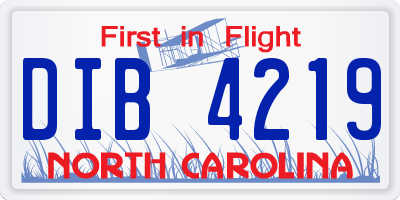 NC license plate DIB4219
