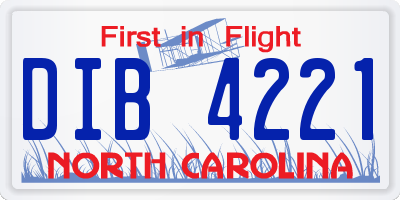 NC license plate DIB4221