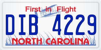 NC license plate DIB4229