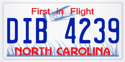 NC license plate DIB4239