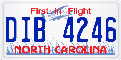 NC license plate DIB4246