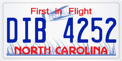 NC license plate DIB4252