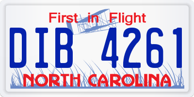 NC license plate DIB4261