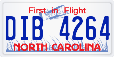 NC license plate DIB4264
