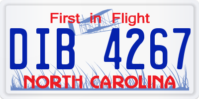 NC license plate DIB4267
