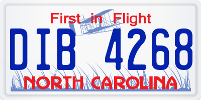 NC license plate DIB4268