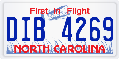 NC license plate DIB4269