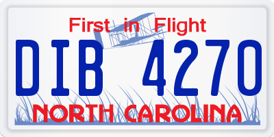 NC license plate DIB4270