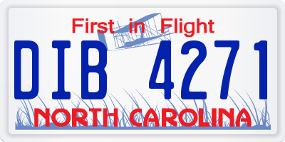 NC license plate DIB4271