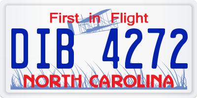 NC license plate DIB4272