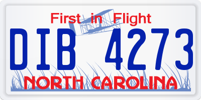 NC license plate DIB4273