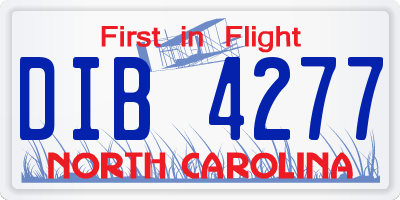 NC license plate DIB4277