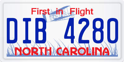 NC license plate DIB4280