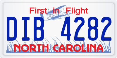 NC license plate DIB4282