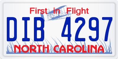NC license plate DIB4297