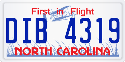 NC license plate DIB4319