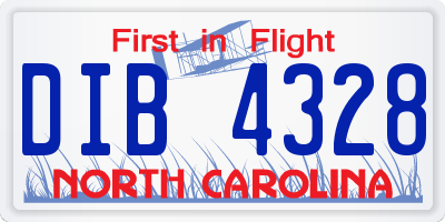 NC license plate DIB4328