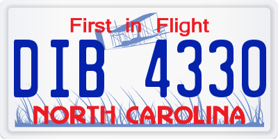 NC license plate DIB4330