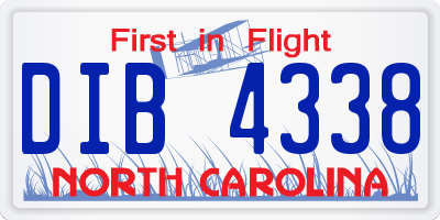 NC license plate DIB4338