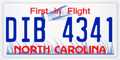 NC license plate DIB4341