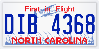 NC license plate DIB4368