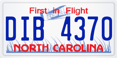NC license plate DIB4370