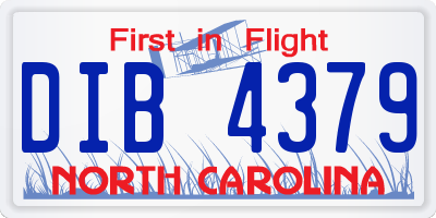 NC license plate DIB4379
