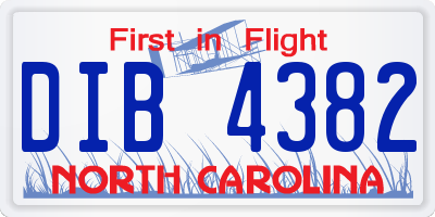 NC license plate DIB4382