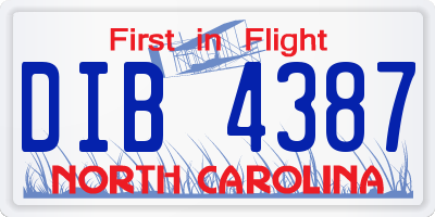 NC license plate DIB4387