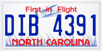 NC license plate DIB4391