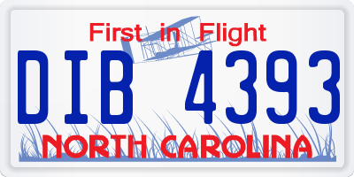 NC license plate DIB4393