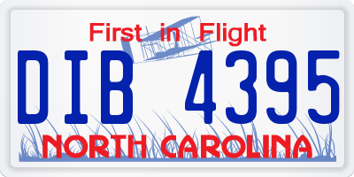 NC license plate DIB4395