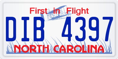 NC license plate DIB4397