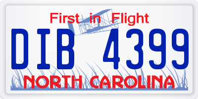 NC license plate DIB4399