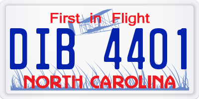 NC license plate DIB4401